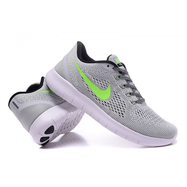 Nike Free RN Herren Laufschuhe Reines Platin/Anthrazit/Schwarz/Elektro Grün 831508-003