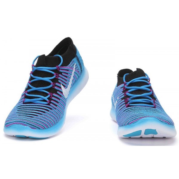 Nike Free RN Motion Flyknit Damen Laufschuhe Gamma Blau/Schwarz/Hyper Violett/Weiß 834585-401