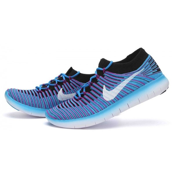 Nike Free RN Motion Flyknit Damen Laufschuhe Gamma Blau/Schwarz/Hyper Violett/Weiß 834585-401