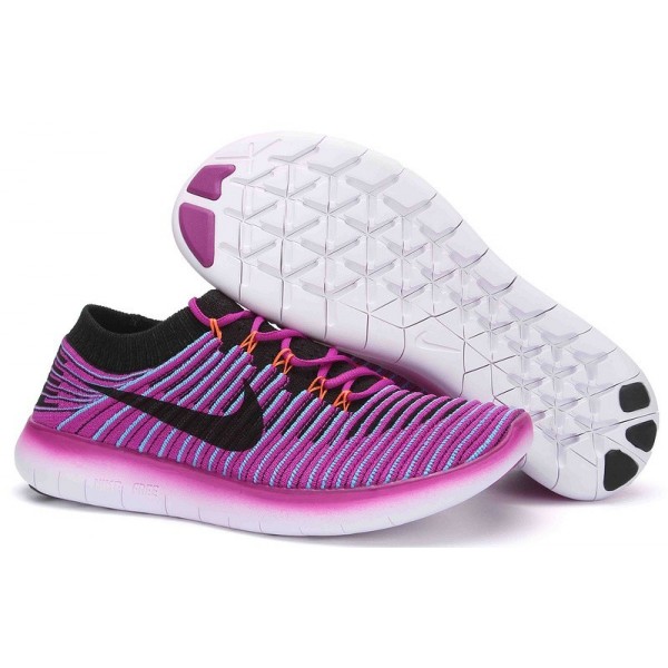 Nike Free RN Motion Flyknit Damen Laufschuhe Hyper Violett/Schwarz/Gamma Blau 834585-500