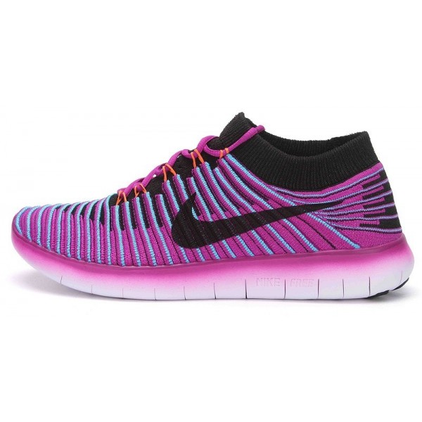 Nike Free RN Motion Flyknit Damen Laufschuhe Hyper Violett/Schwarz/Gamma Blau 834585-500