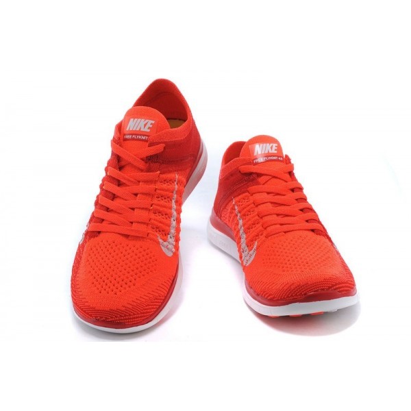 Nike Free 4.0 Flyknit 2014 Damen Laufschuhe Orange Rot Weiß 631050-801