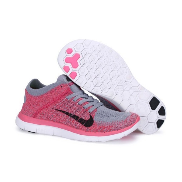 Nike Free 4.0 Flyknit 2014 Damen Laufschuhe Leichter Charcoal/Schwarz/Hyper Schlags 631050-006