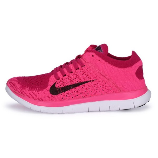 Nike Free 4.0 Flyknit 2014 Damen Laufschuhe Rosa Flash/Himbeere/Schwarz/Weiß 631050-601