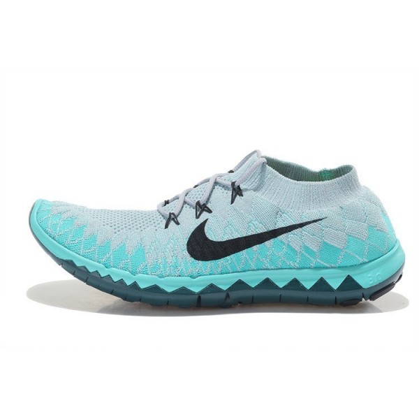 Nike Free 3.0 Flyknit Herren Laufschuhe Wolf Grau/Smaragdgrün/Schwarz