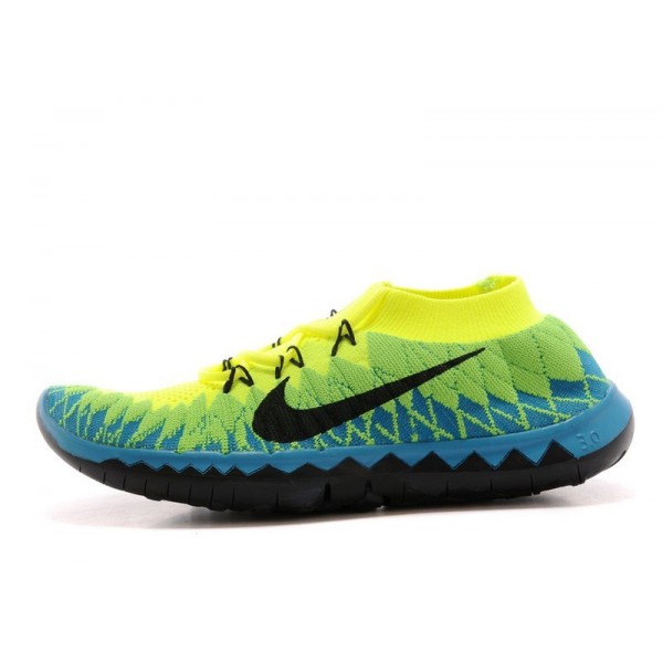 Nike Free 3.0 Flyknit Herren Laufschuhe Volt/Schwarz/Neon Türkis 636232-700 Nike Free 3.0 Flyknit Herren Laufschuhe Volt/Schwarz/Neon Türkis 636232-700