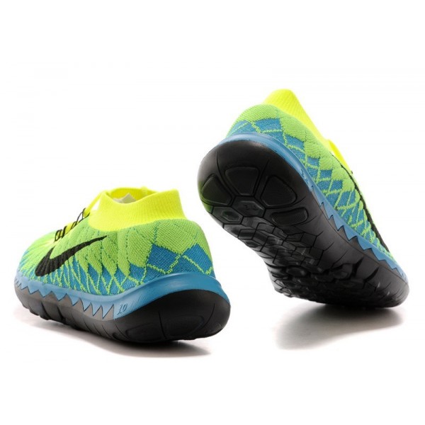 Nike Free 3.0 Flyknit Herren Laufschuhe Volt/Schwarz/Neon Türkis 636232-700 Nike Free 3.0 Flyknit Herren Laufschuhe Volt/Schwarz/Neon Türkis 636232-700