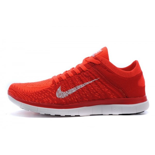 Nike Free 4.0 Flyknit 2014 Herren Laufschuhe Orange Weiss 631053-801
