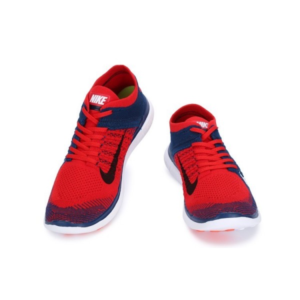 Nike Free 4.0 Flyknit 2014 Herren Laufschuhe Hyper Schlag/Weiß-Geschwader Blau 631053-600