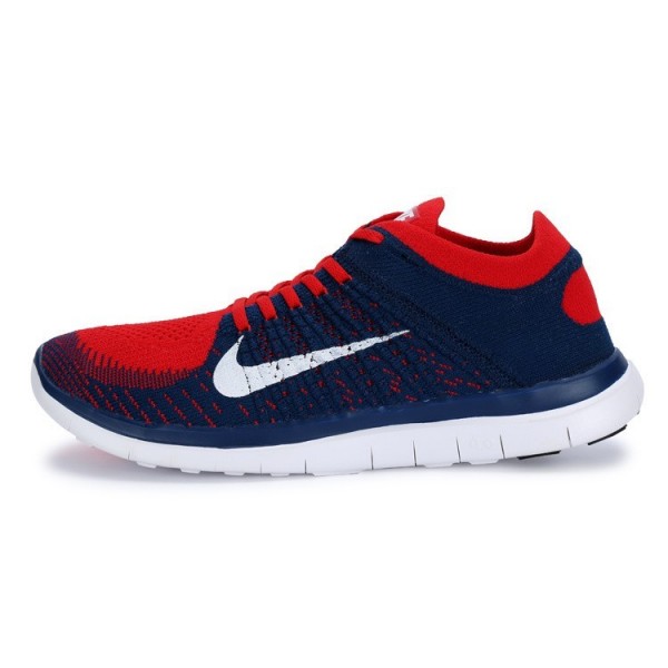 Nike Free 4.0 Flyknit 2014 Herren Laufschuhe Hyper Schlag/Weiß-Geschwader Blau 631053-600