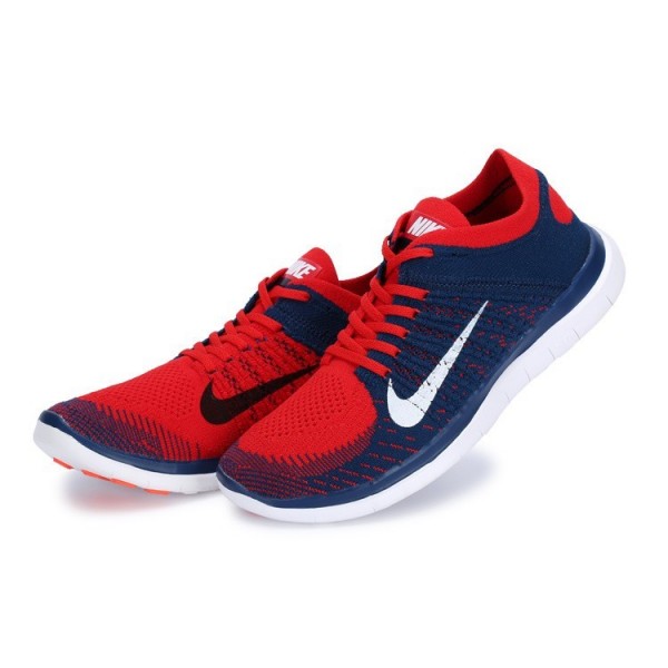 Nike Free 4.0 Flyknit 2014 Herren Laufschuhe Hyper Schlag/Weiß-Geschwader Blau 631053-600