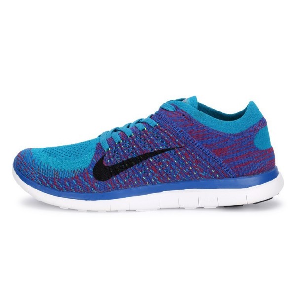 Nike Free 4.0 Flyknit 2014 Herren Laufschuhe Blaue Lagune/Granatrot 631053-403