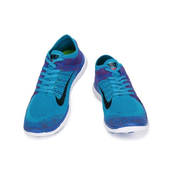 Nike Free 4.0 Flyknit 2014 Herren Laufschuhe Blaue Lagune/Granatrot 631053-403