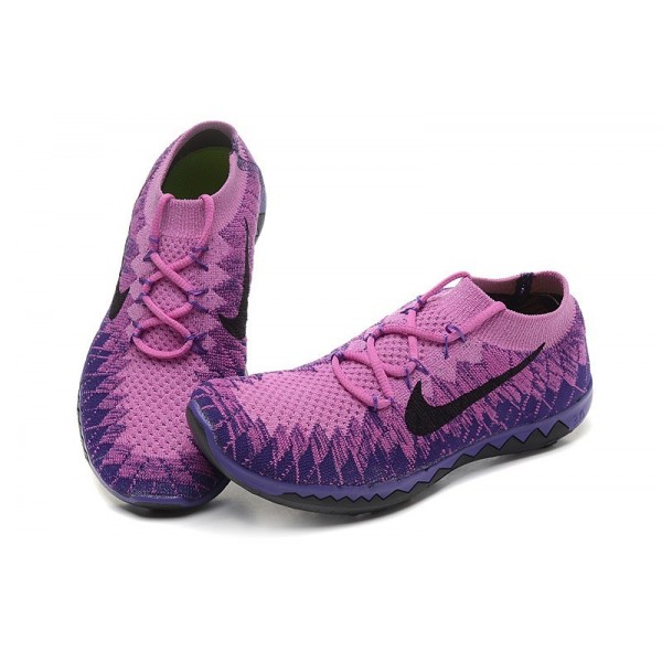 Nike Free 3.0 Flyknit Damen Laufschuhe Atomic Lila/Schwarz 636231-501