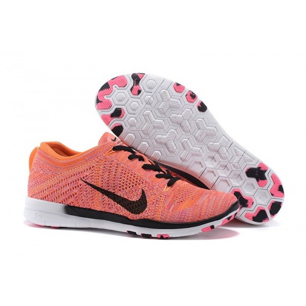 Damen Nike Free 5.0 TR Flyknit Training Schuhe Helle Citrus/Schwarz/Pink Pow 718785-800