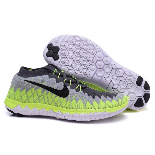 Nike Free 3.0 Flyknit Damen Laufschuhe Eisen Aluminium Lila Volt 636231-502