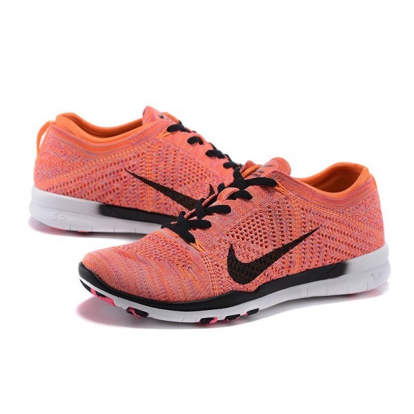 Damen Nike Free 5.0 TR Flyknit Training Schuhe Helle Citrus/Schwarz/Pink Pow 718785-800