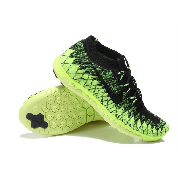 Nike Free 3.0 Flyknit Herren Laufschuhe Fluorescent Grün/Schwarz