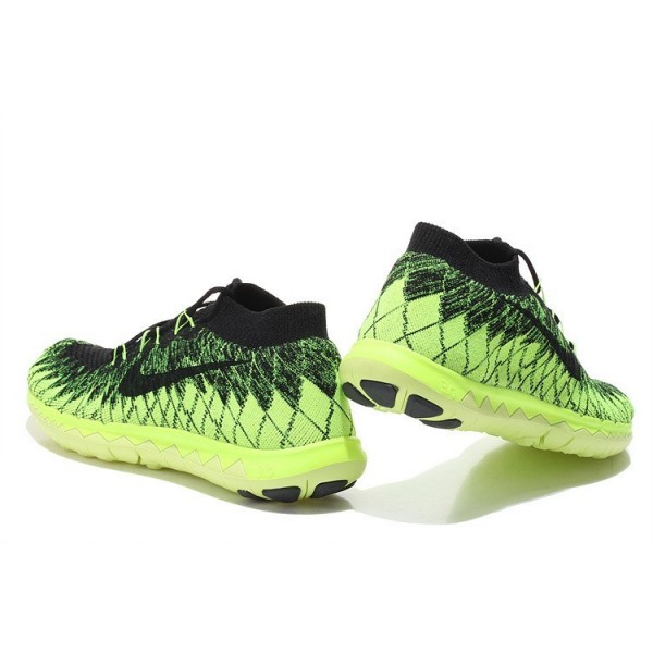 Nike Free 3.0 Flyknit Herren Laufschuhe Fluorescent Grün/Schwarz