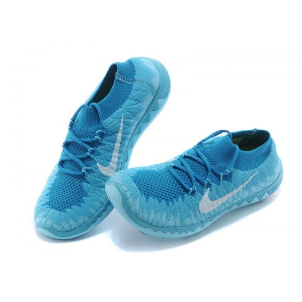 Nike Free 3.0 Flyknit Damen Laufschuhe Neon Türkis/Weiß/Blau Polarisierte 636231-400