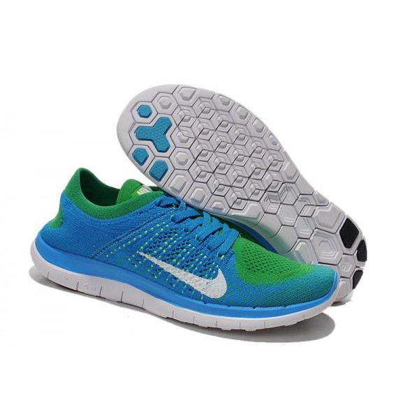 Nike Free 4.0 Flyknit Herren Laufschuhe Himmelblau Grün