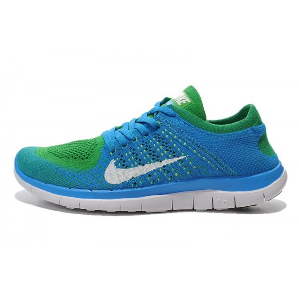 Nike Free 4.0 Flyknit Herren Laufschuhe Himmelblau Grün