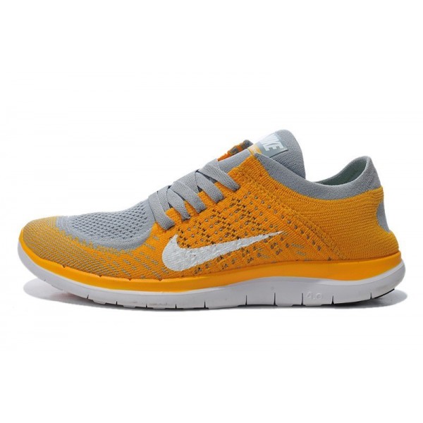 Nike Free 4.0 Flyknit Herren Laufschuhe Gold Grau