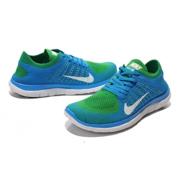 Nike Free 4.0 Flyknit Herren Laufschuhe Himmelblau Grün