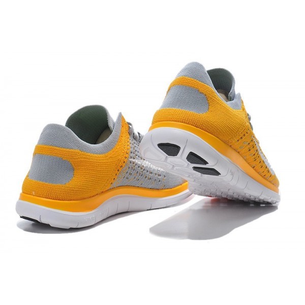 Nike Free 4.0 Flyknit Herren Laufschuhe Gold Grau