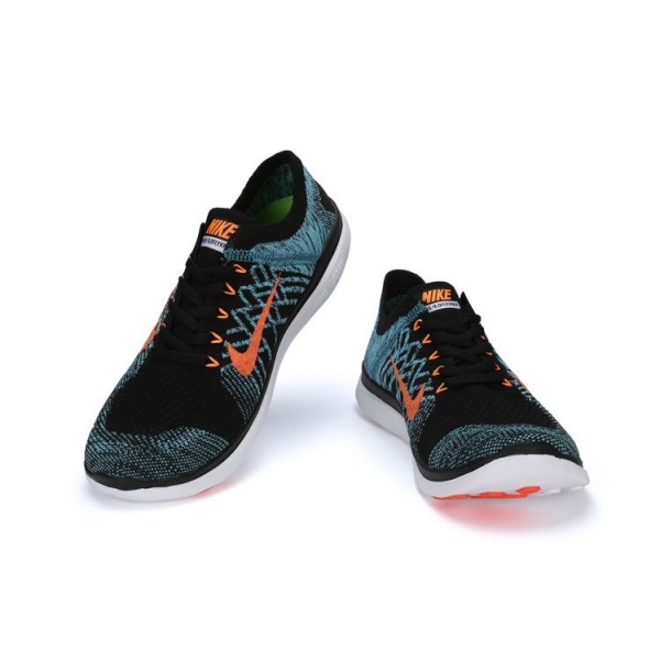 Nike Free 4.0 Flyknit 2015 Herren Laufschuhe Schwarz/Nacht Faktor/Hyper Jade/Total Orange 717075-002