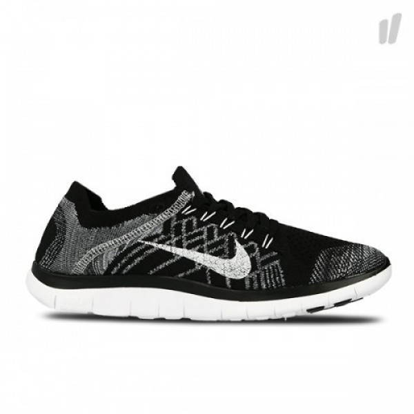 Nike Free 4.0 Flyknit 2015 Herren Laufschuhe Schwarz/Weiß/Wolf Grau/Dunkel Grau 717075-001