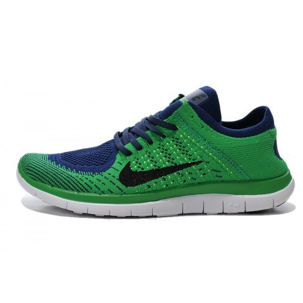 Nike Free 4.0 Flyknit Herren Laufschuhe Marine-Blau-Grün