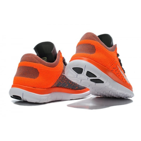 Nike Free 4.0 Flyknit Herren Laufschuhe Orange Grau