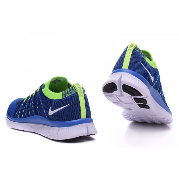 Nike Free 5.0 Flyknit Herren Laufschuhe Königliches Blau Elektrische Grüne 616171-410