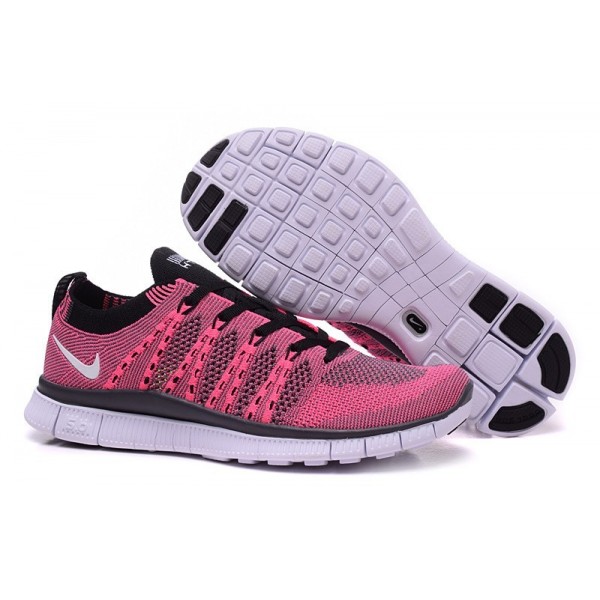 Nike Free 5.0 Flyknit Damen Laufschuhe Rose Schwarz 616171-600