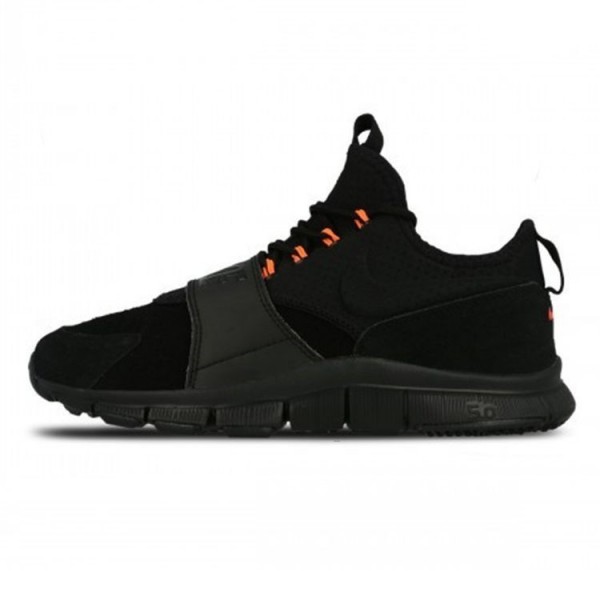 Nike Free Ace Leather Herren Training Schuhe Schwarz/Schwarz/Hyper Orange 749627-001