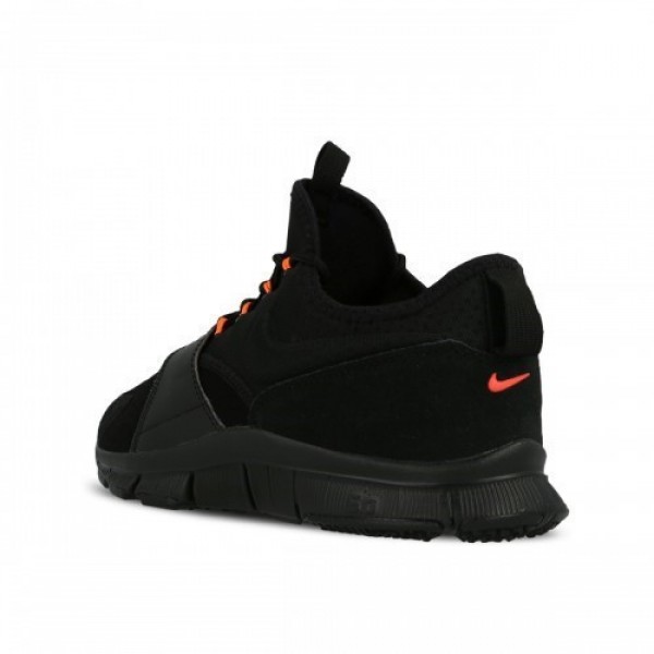 Nike Free Ace Leather Herren Training Schuhe Schwarz/Schwarz/Hyper Orange 749627-001