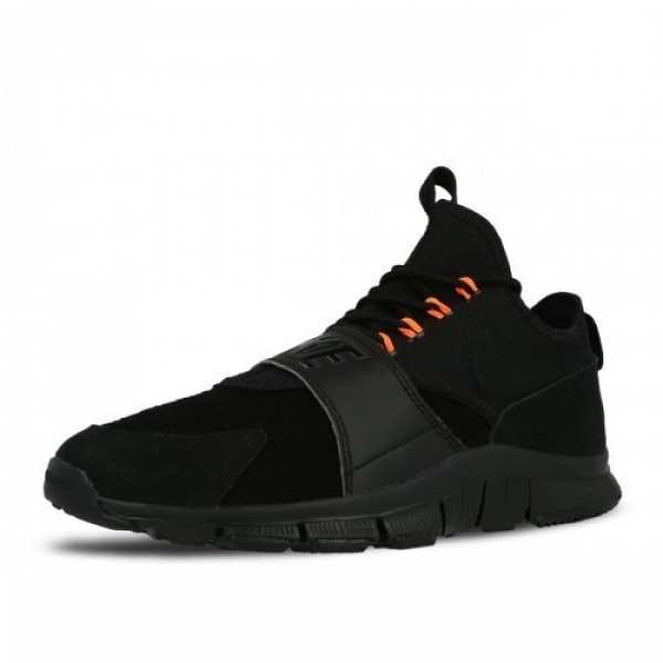 Nike Free Ace Leather Herren Training Schuhe Schwarz/Schwarz/Hyper Orange 749627-001