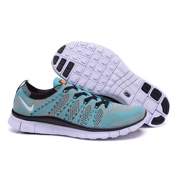 Nike Free Flyknit NSW Herren Schuh Hyper Jade/Weiß/Total Orange/Schwarz 599459-301