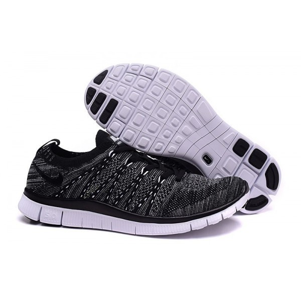 Nike Free Flyknit NSW Herren Schuh Schwarz/Weiß/Anthrazit/Dunkelgrau 599459-010