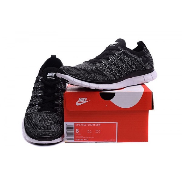Nike Free Flyknit NSW Herren Schuh Schwarz/Weiß/Anthrazit/Dunkelgrau 599459-010
