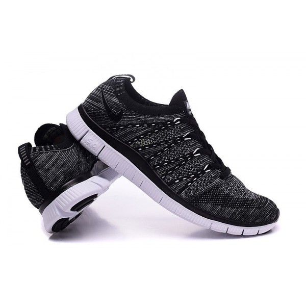 Nike Free Flyknit NSW Herren Schuh Schwarz/Weiß/Anthrazit/Dunkelgrau 599459-010