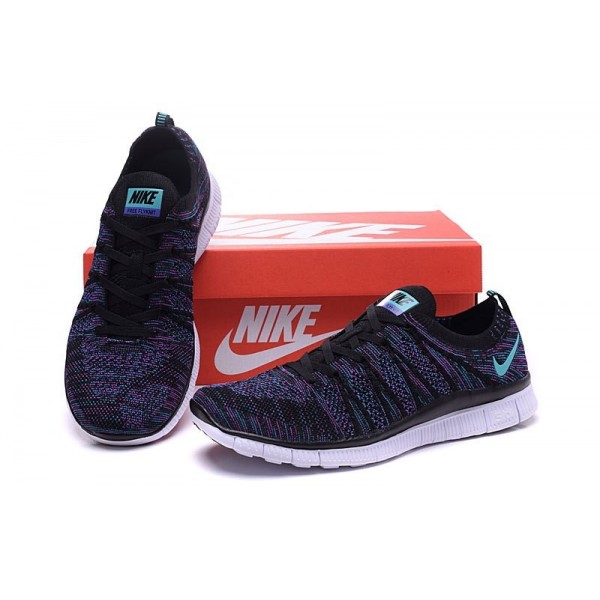 Nike Free Flyknit NSW Herren Schuh Schwarz/GrünGlühen/Radiant Smaragd/Vivid Lila 599459-003