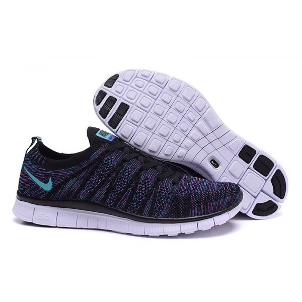 Nike Free Flyknit NSW Herren Schuh Schwarz/GrünGlühen/Radiant Smaragd/Vivid Lila 599459-003