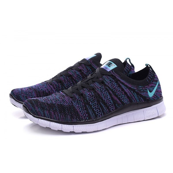 Nike Free Flyknit NSW Herren Schuh Schwarz/GrünGlühen/Radiant Smaragd/Vivid Lila 599459-003
