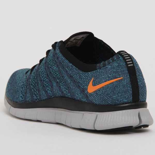 Nike Free Flyknit NSW Herren Schuh Squadron Blau/Hell Mandarin-Chlor-Blau 599459-408