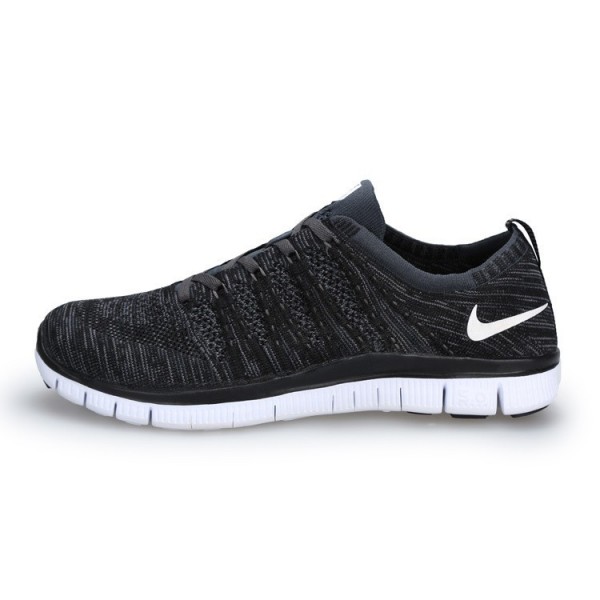 Nike Free Flyknit NSW Unisex Lauf Sneaker Schwarz Weiß Anthrazit 599459-001