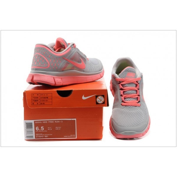 Nike Free Run 3 Damen Laufschuhe 510643-061 Wolf Grau/Hell Purpurnen