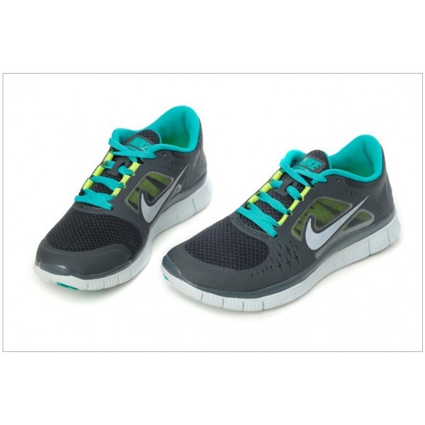 Nike Free Run 3 Herren Laufschuhe 510642-001 Anthrazit/Pure Platinum/Neues Grün/Reflektieren Silber