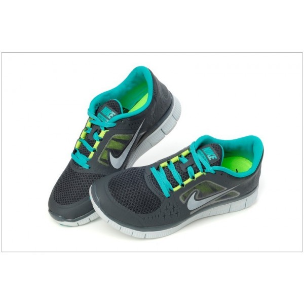 Nike Free Run 3 Herren Laufschuhe 510642-001 Anthrazit/Pure Platinum/Neues Grün/Reflektieren Silber